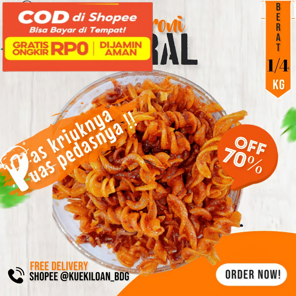 

Makaroni spiral pedas daun jeruk isi 250 gram