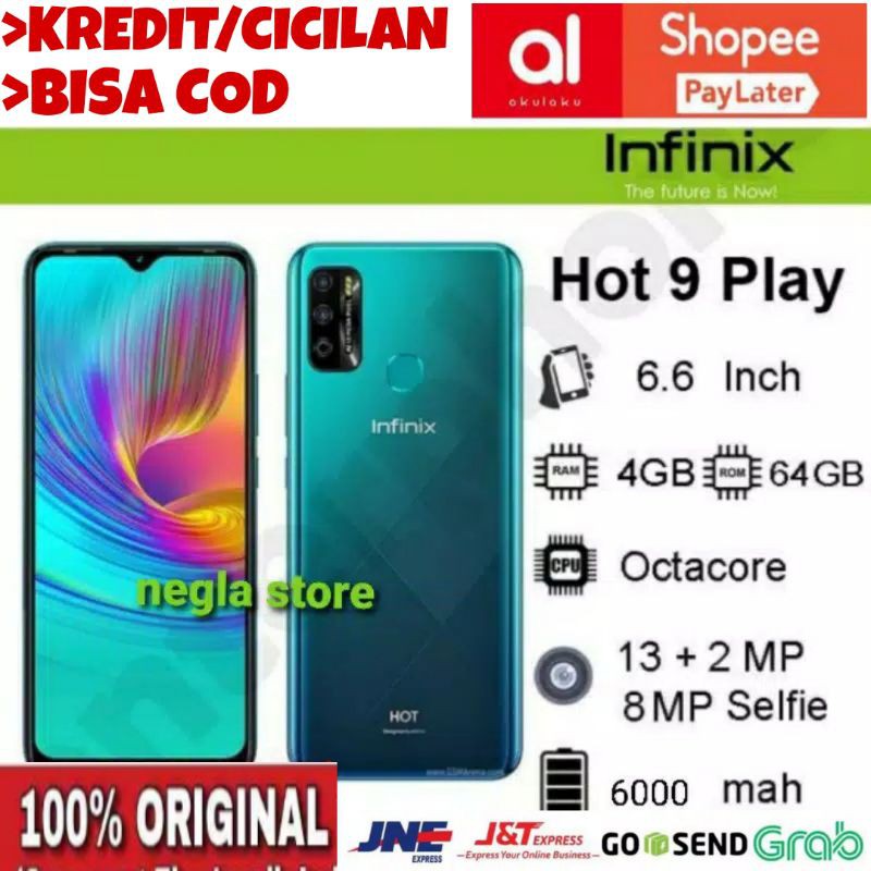 Infinix HOT 9 play RAM 4/64, 3/64/,2/32-NEW GARANSI RESMI 1 TAHUN