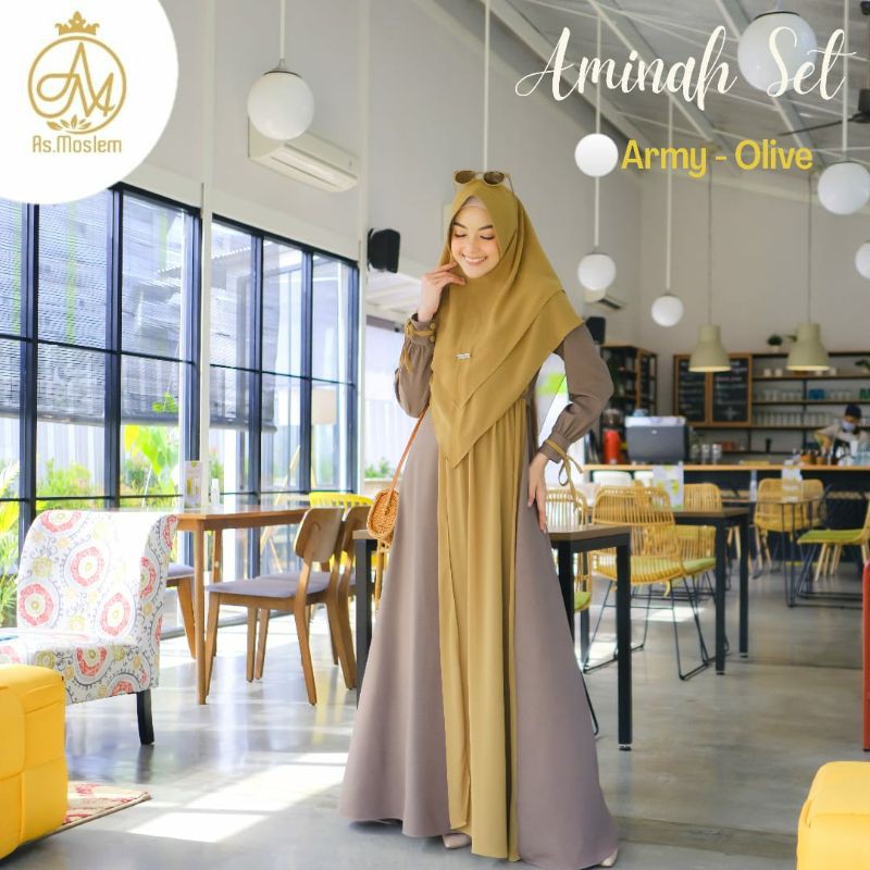 Gamis Aminah Set Syari by AS Moslem