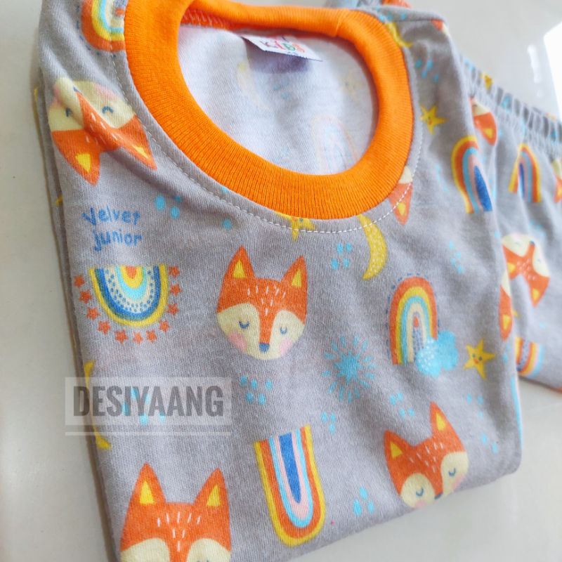 Setelan Bayi Size Xs (Usia 6-20 bulan) Kaos Oblong Celana Pendek Bahan Libby Velvet Junior