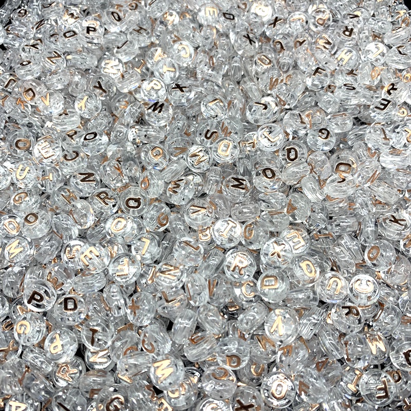 50 Pcs / lot Manik-Manik Huruf A-Z Bahan Akrilik Warna Bening Ukuran 6x10mm Untuk Membuat Perhiasan DIY