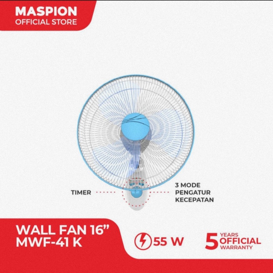 Maspion Wall Fan 16&quot; MWF - 41k