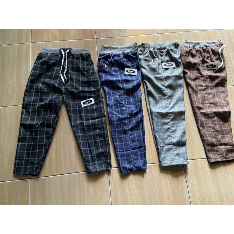 Tartan panjang anak tanggung usia 8-13 tahun / celana cinos tartan panjang / cinos kotak anak