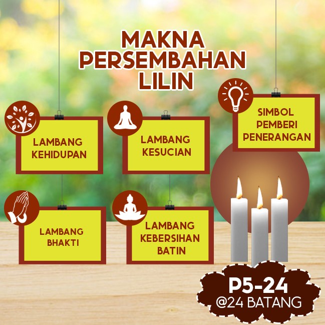 Lilin Batang Sembahyang Sukhavati P5-24 Putih