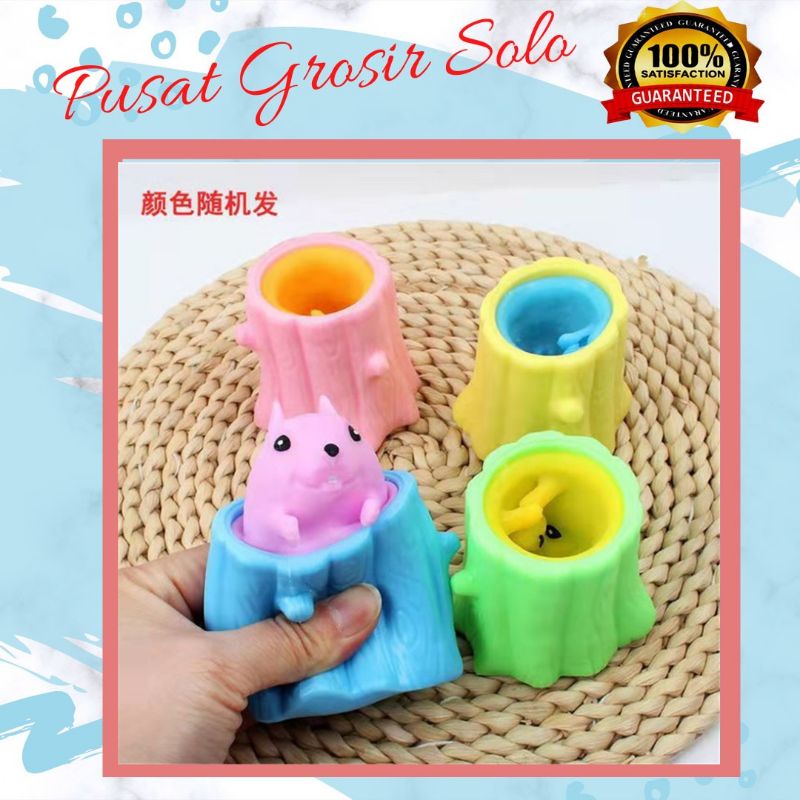 Mainan Squishy Tupai – AC 41 -  Mainan penghilang stress dan gelisah pop it lucu anak dan dewasa Squ