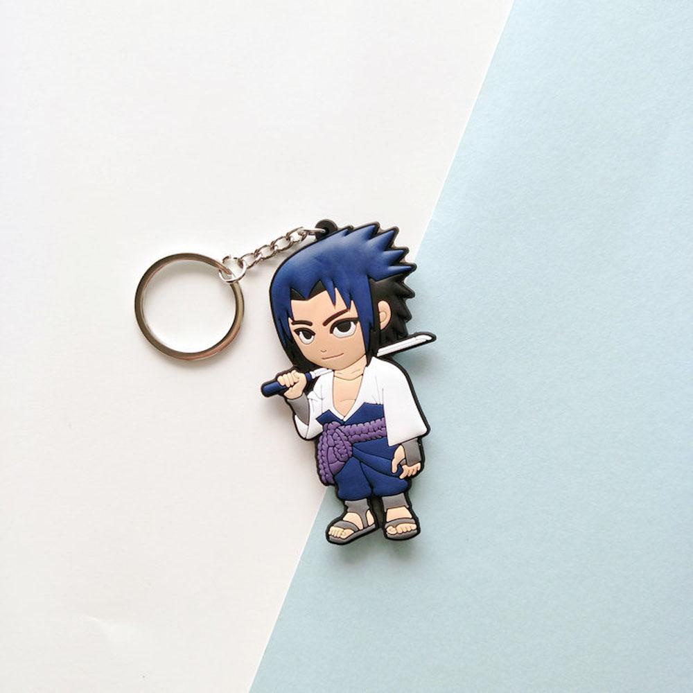 [Elegan] Naruto Gantungan Kunci Untuk Hadiah Anak Miniatur Uchiha Sasuke Anime Jepang Darah Panas Anime Key Ring