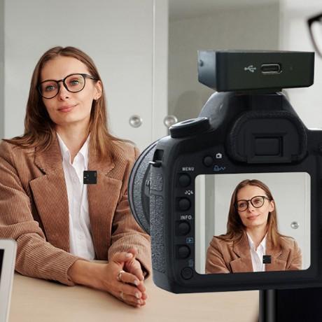 Microphone Wireless Lavalier Mini Dual Mic for iPhone Android - Type C