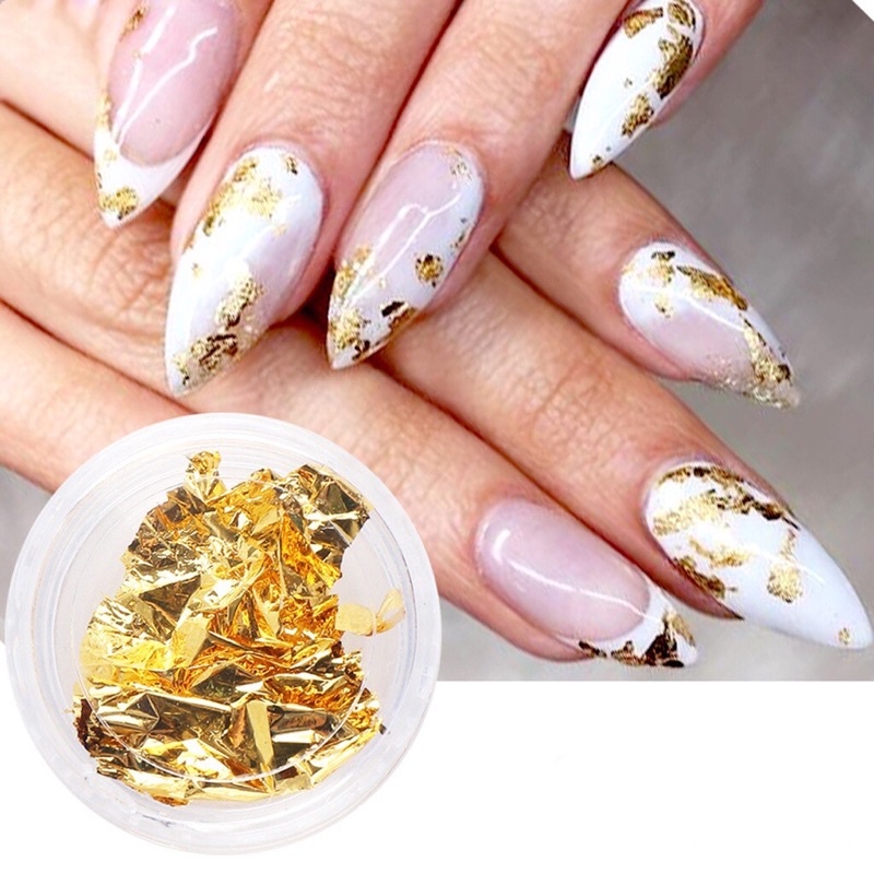 Hiasan Kuku Nail Art Gold &amp; Silver Foil