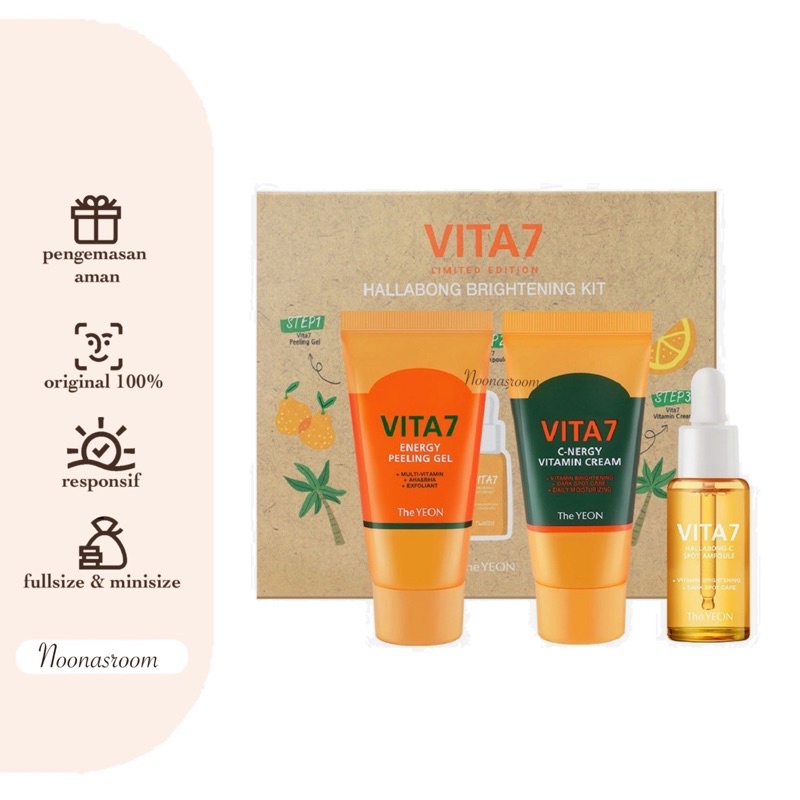 the yeon vita 7 hallabong brightening kit mencerahkan melembabkan