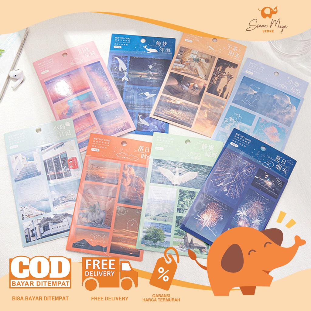 

Floating Animals 2 Layers Diary Deco Stickers / Stiker Sticker Tempel Plastik Transparan Lucu Unik