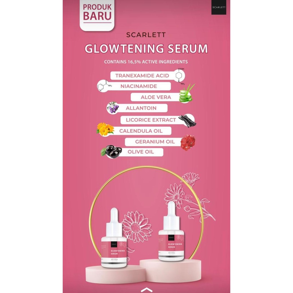 ✿ MADAME ✿ SCARLETT WHITENING MINI SERIES SERUM ACNE BRIGHTLY GLOWTENING RETINOL NIACINAMIDE SERUM