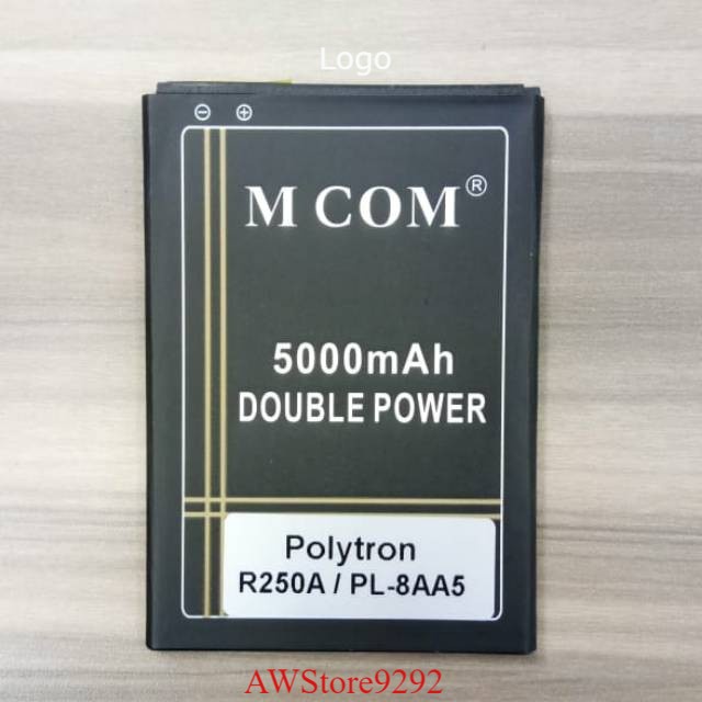 Mcom Battery Batre Baterai Double Power Mcom Polytron PL8AA5 PL-8AA5 R250A Rocket T7 4G Lte