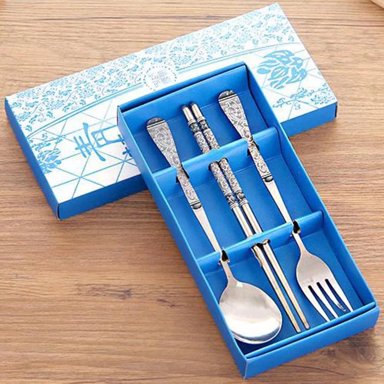 ☀ INDOLAND ☀ R050 Sendok Garpu Sumpit Set 3 in 1 Stainless Steel Souvenir Nikah Kado Alat Makan