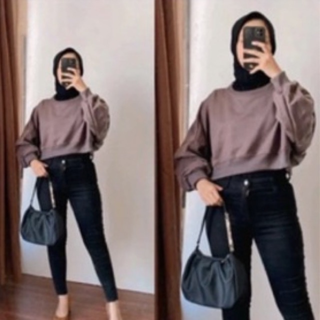 Basic Sweater Crop Oversize - Pastellyoutfit