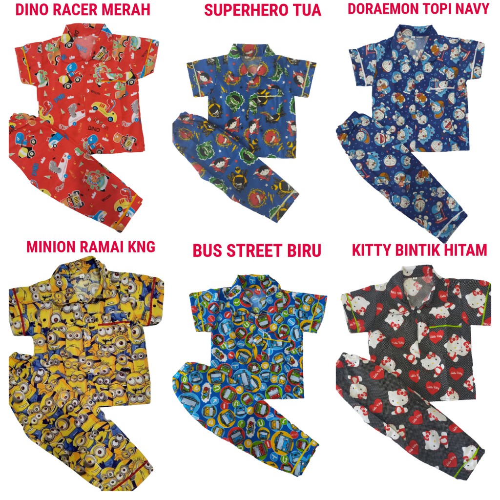 PIYAMA ANAK/ BAJU TIDUR ANAK 1-5TH BISA PILIH MOTIF