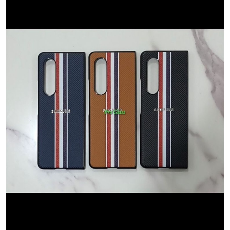 Original Soft Hard Case Samsung Galaxy Z Fold 3 Fold3 5G Premium Carbon Skin Strip Cover Slim Casing