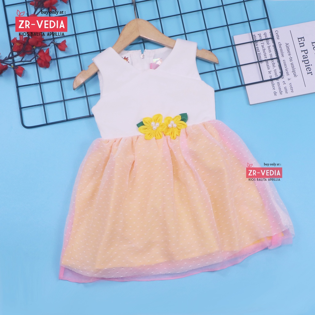 Gaun Suzy 3-18 Bulan PREMIUM - Baby fit Dress Baju anak perempuan BRANDED  Gaun Pesta Brukat