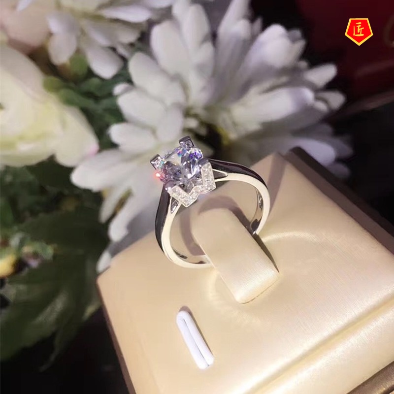 [Ready Stock]S925 Silver Diamond Ring New Creative HW Letters