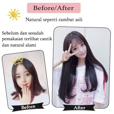 Hairclip Long Straight Big layer 65cm Korean Version Hair Clip Panjang Natural Hair Import