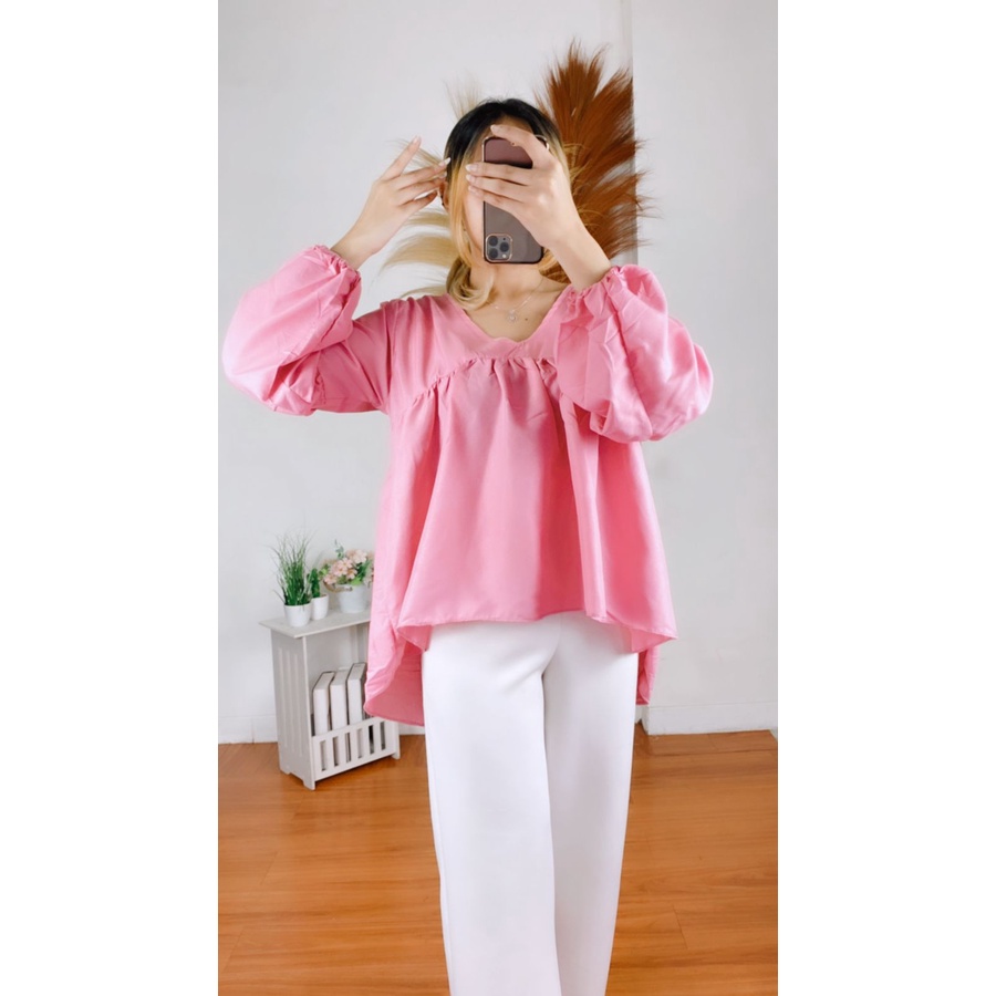 RX Fashion - Dealova Blouse / ALYNA Blouse Wanita / NAVA BLOUSE / INZA CERUTI ( GRATIS ONGKIR ) -R1-DUSTY