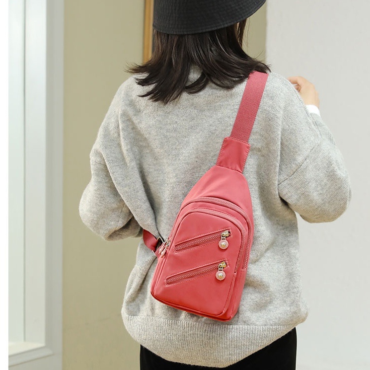 TAS SELEMPANG WANITA ANTI AIR PINK TA527P3 WAIST BAG OREGON CEWEK SLINGBAG DADA BAHU PUNGGUNG REMAJA KEKINIAN BATAM MURAH KOREA PREMIUM BRANDED FASHION SIMPLE CASUAL