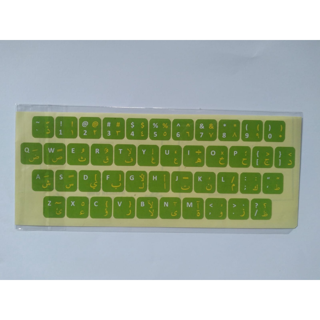 Stiker Keyboard Laptop Warna Tulisan Arabic Cover Universal