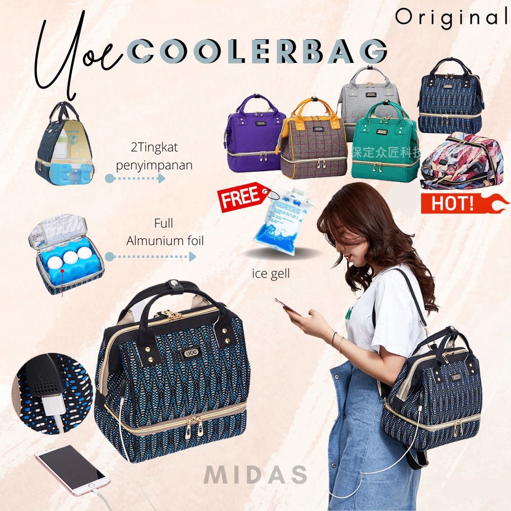 3.3 CRAZY SALE !! COOLER BAG / TAS ASI / TAS DIAPER “UOC” DIAPERBAG + COOLERBAG ALL IN ONE BAG !