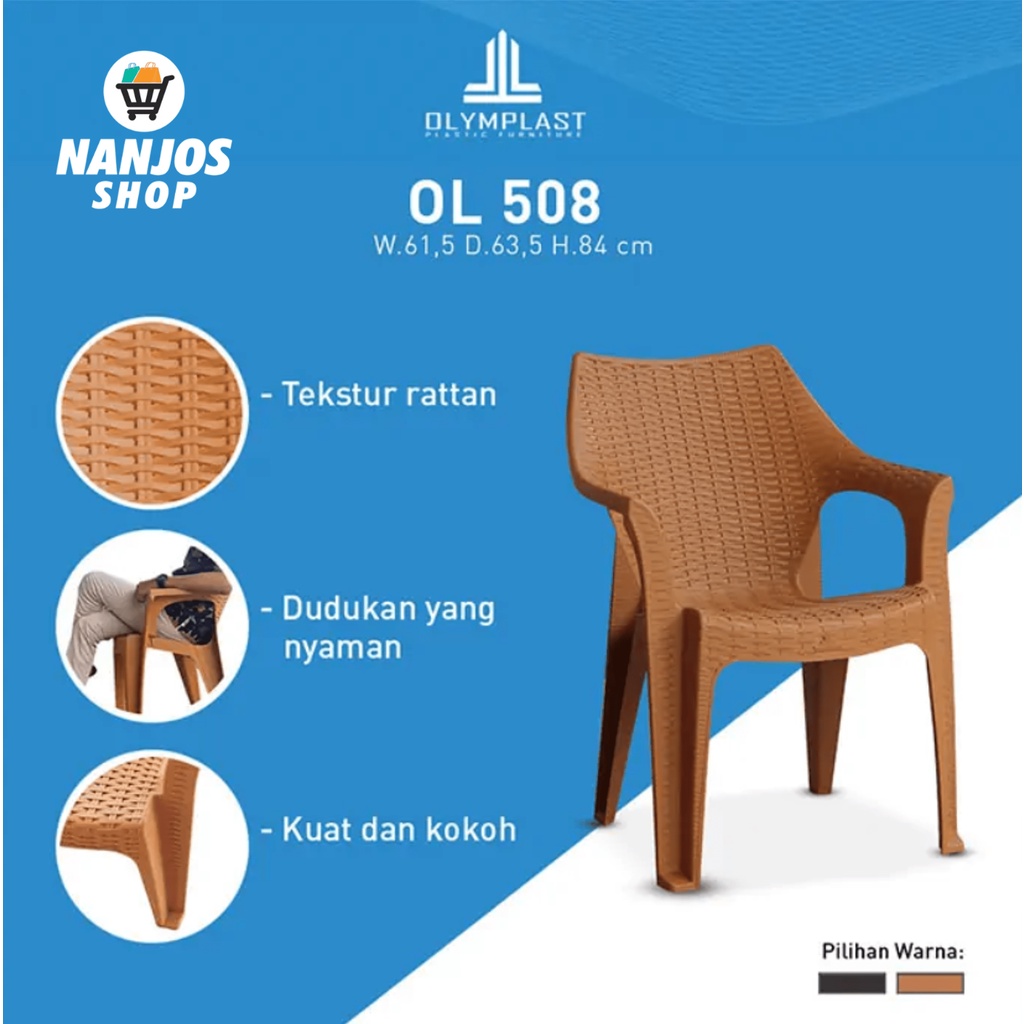 [ FREE ONGKIR &amp; BISA COD ] JNE SET 2 Kursi OLYMPLAST OL 508 Kursi Santai + 1 Meja OST R Meja