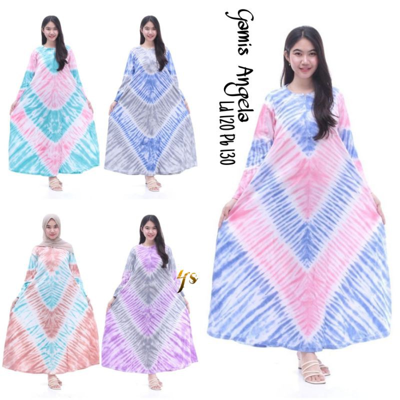 Gamis Kaos Jumbo Ld 120 / Gamis Busui / Gamis Galar / Gamis Pelangi Tiedye / Gamis Bumil