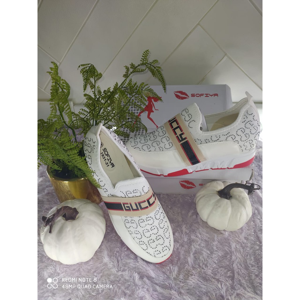 SOFIYA import sale WEDGES GUCCY PUTIH STRIP 1931-31