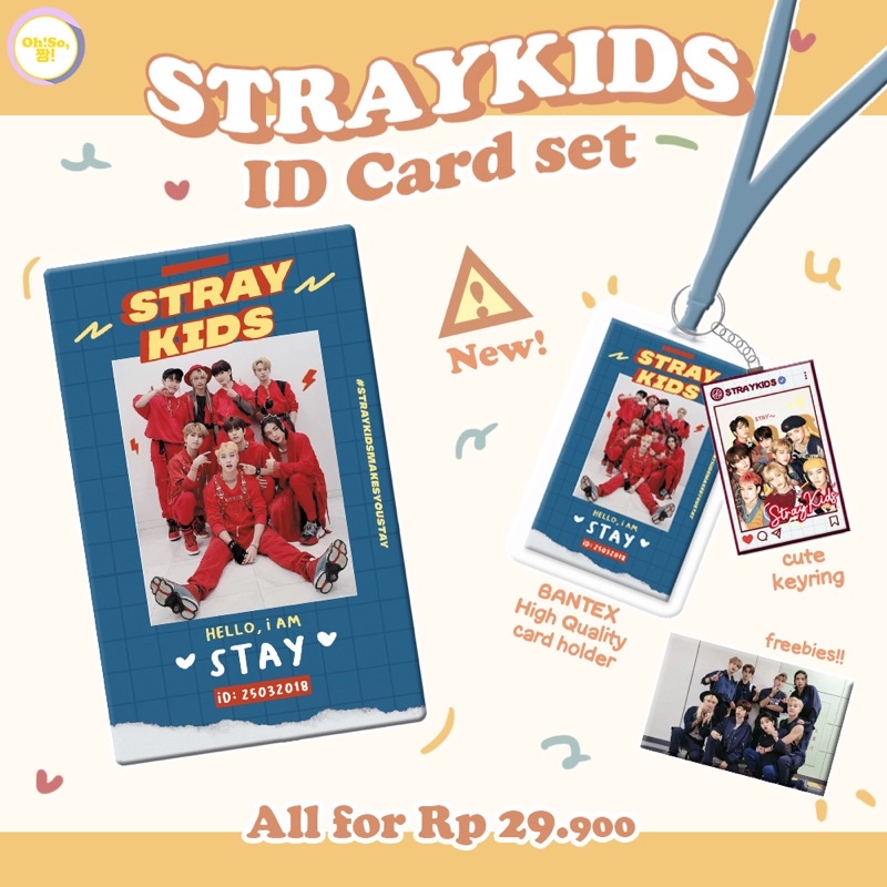 STRAY KIDS ID CARD PHOTOCARD HOLDER BANTEX LANDYARD SET PREMIUM