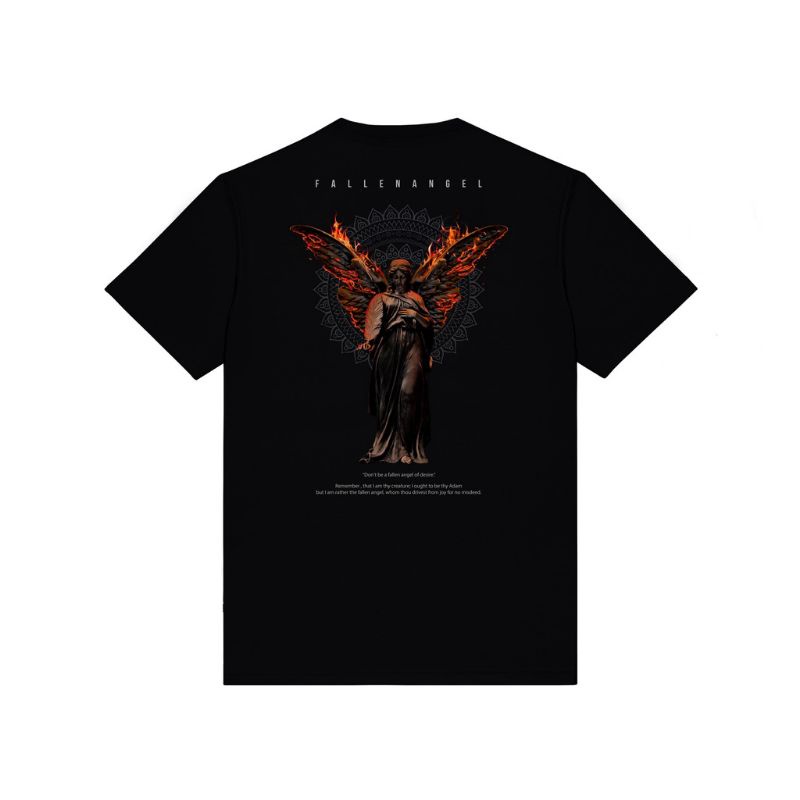 T shirt - Aerostreet Yunani Angel Black T-Shirt