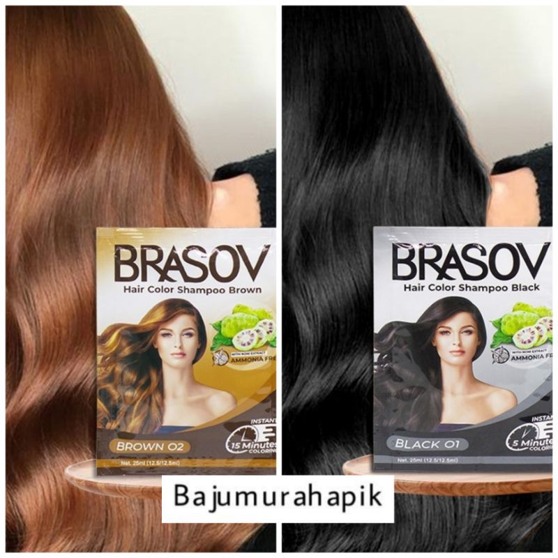 Brasov Hair Color Shampoo Pewarna Rambut