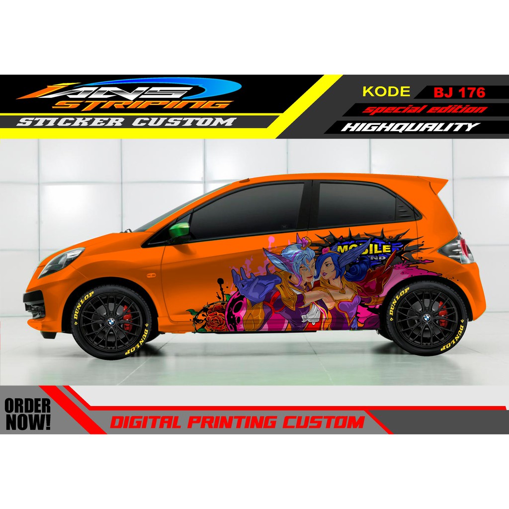 STRIPING STICKER MOBIL BRIO / STICKER HONDA JAZZ / STICKER DECAL MOBIL JAZZ / DECAL STICKER MOBIL