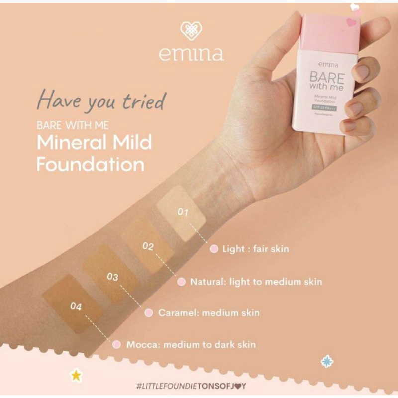 Emina Bare With Me Mineral Mild Foundation 30ml