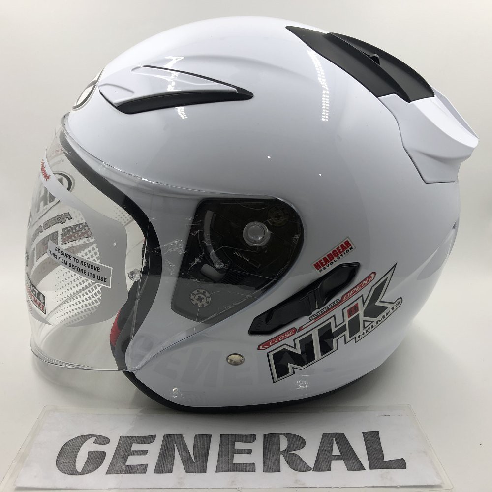 Helm NHK R1 Solid White Putih Double Visor Berkualitas