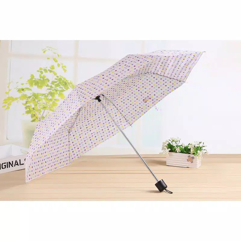 MurmerOfficial R024 Payung Lipat 3 Motif 3D Cantik ANTI UV Hujan Kualitas Bunga Murah Umbrella