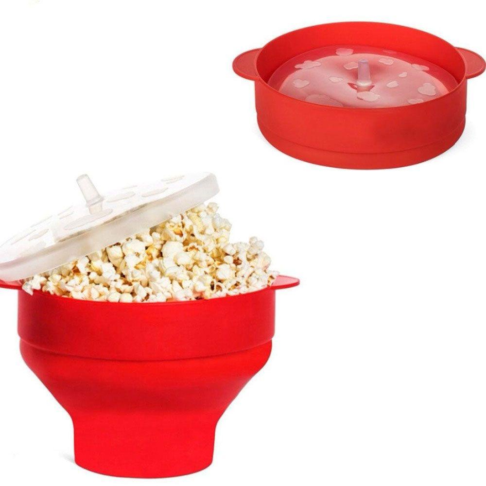 Top Silicone Popcorn Bowl Wadah Ember Masak Sehat Microwave Popcorn Maker