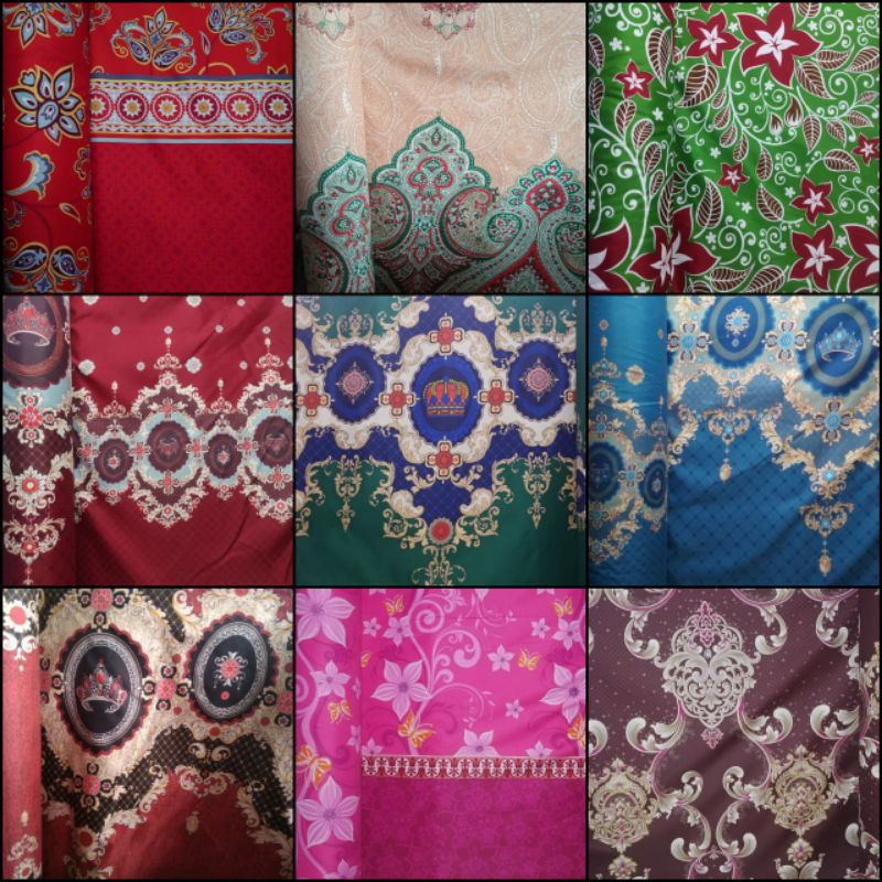 kain katun sprei meteran motif batik halus lembut