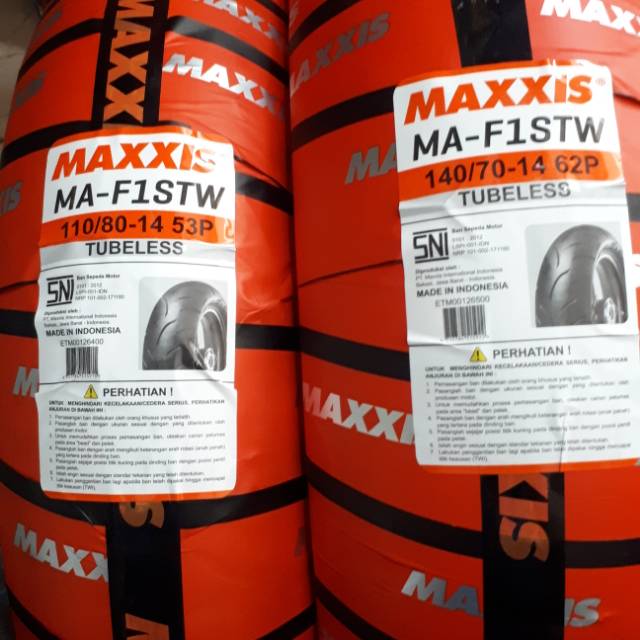 Paket sepasang Ban Maxxis MA-F1ST / Victra S98ST uk. 110/80 - 14 dan 140/70 - 14 untuk Yamaha Aerox.