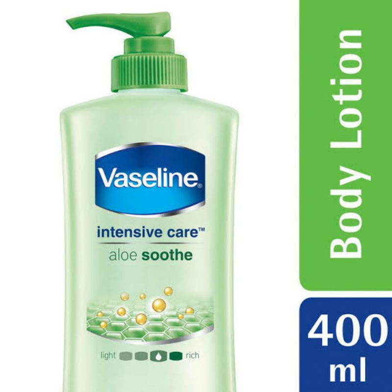 VASELINE HAND BODY LOTION INTENSIVE CARE ALOE SOOTHE 400ml HIJAU