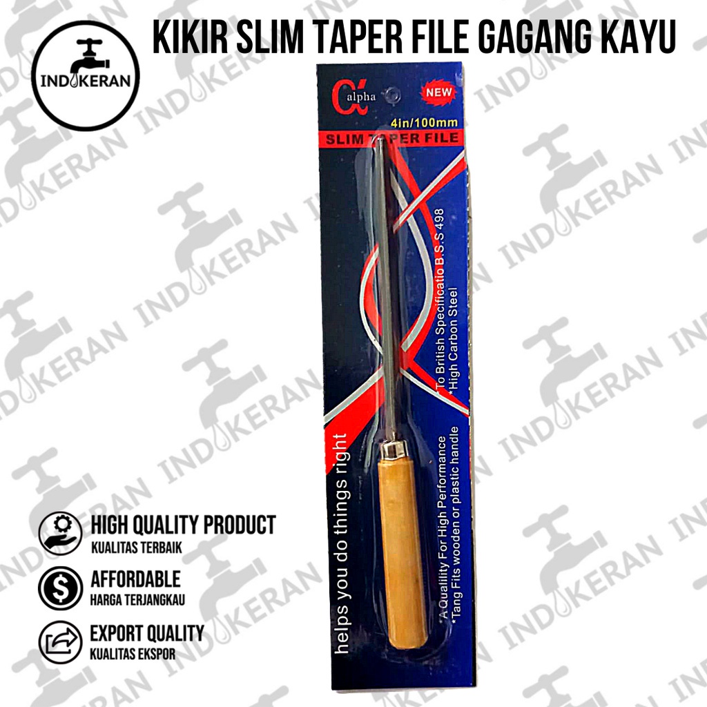 INDOKERAN - Kikir Slim Taper File Gagang Kayu