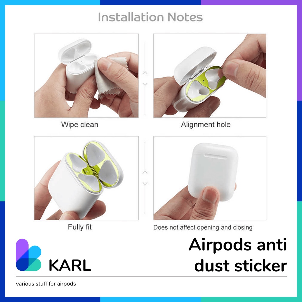 Airpods Dust Stiker Sticker Proof Gen 1 2 3 Pro Inpods 12 i12 i13 Anti Debu Case Antidust
