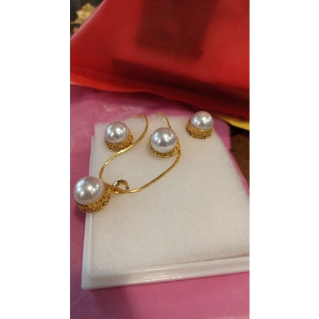 set perhiasan alpaka bali lapis mas