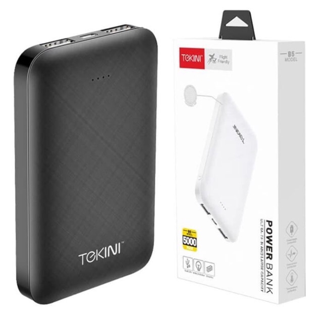 POWERBANK TEKINI 5000 MAH SLIM ORIGINAL real kapasitas (like vivan robot)