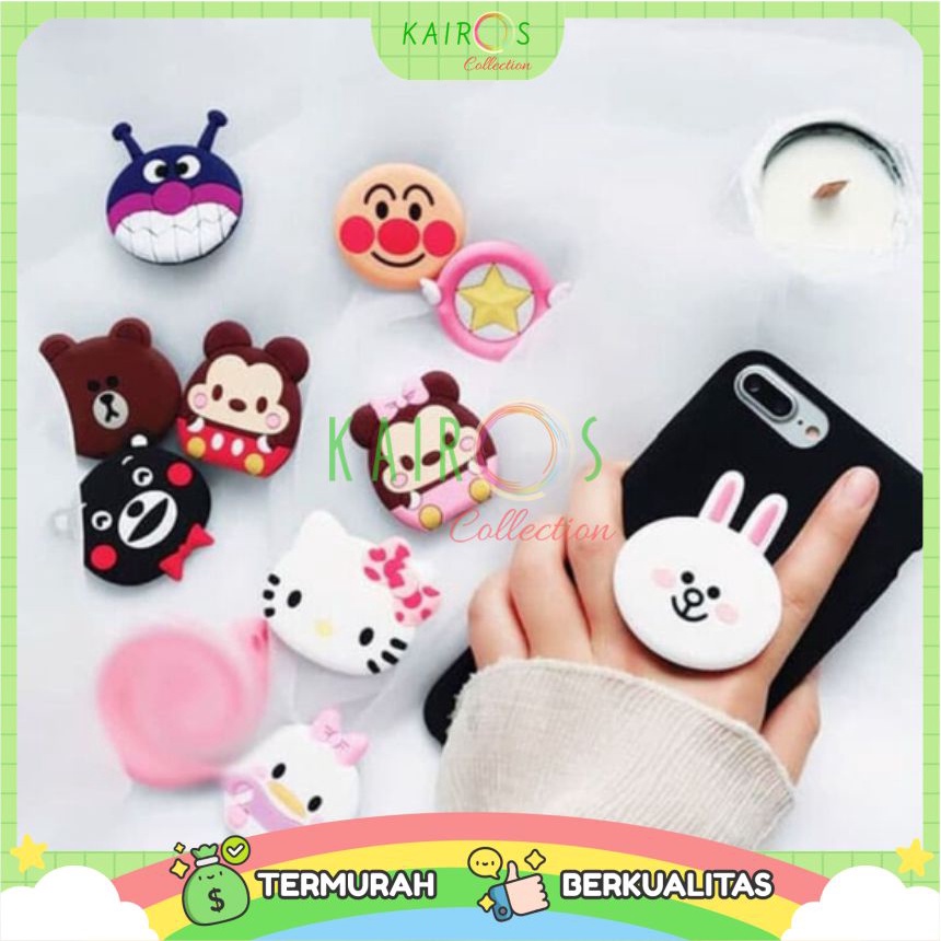 Pop Socket Handphone Karakter Kartun 3D