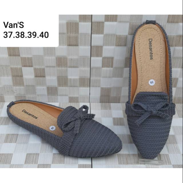 Sandal Slop Desantos Flat Rajut, ringan nyaman dan awet, good quality, realpict