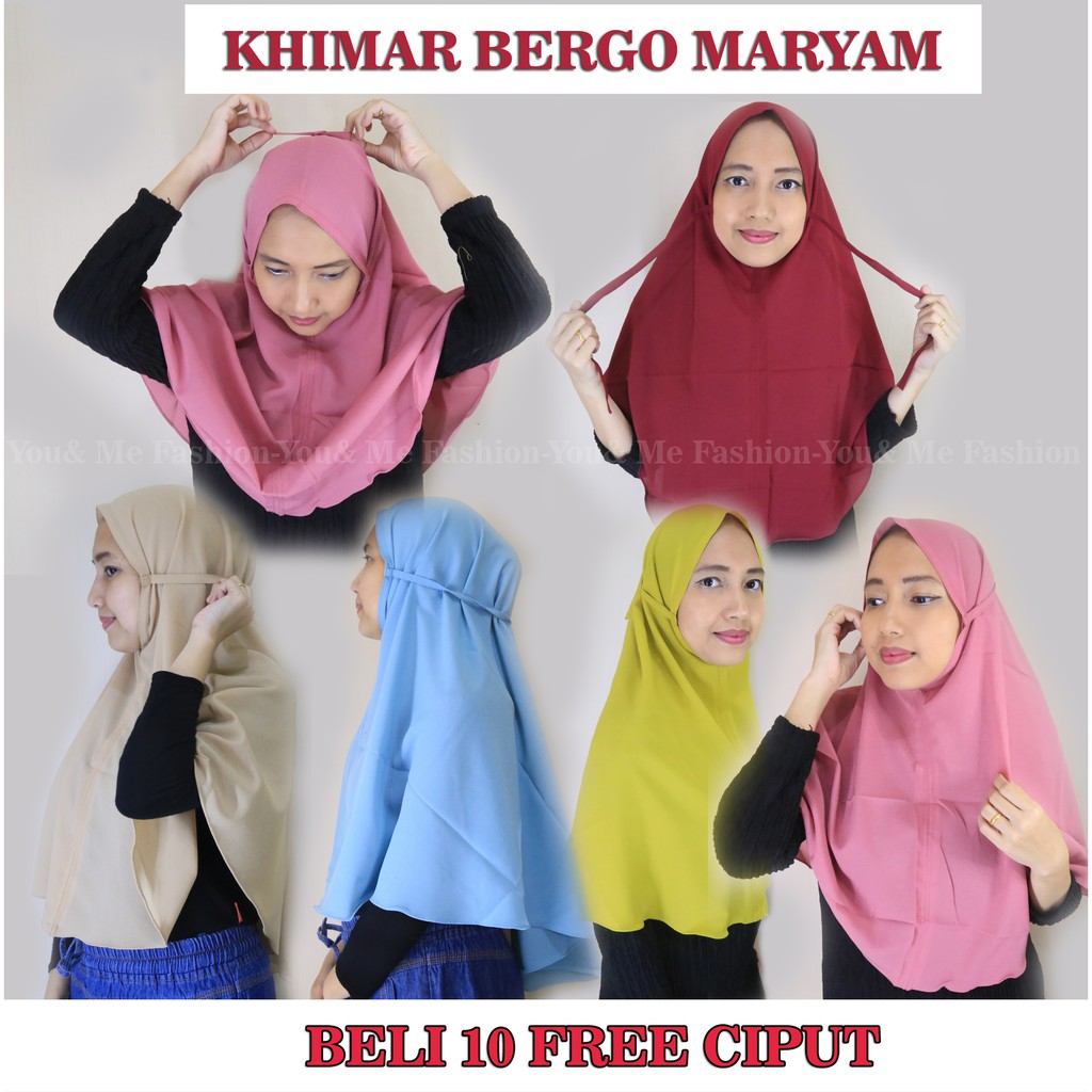 Jilbab Instan Khimar Bergo Maryam Tali