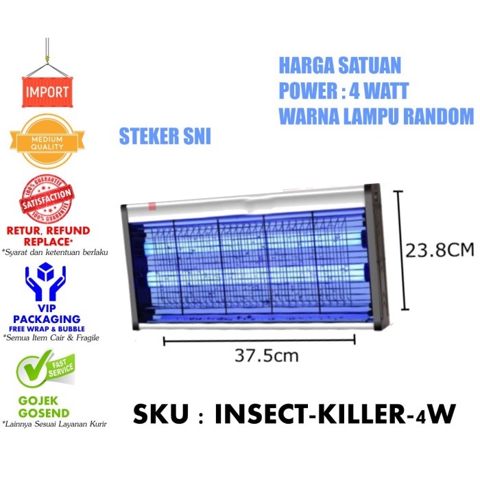 4 WATT Insect Killer Alat Perangkap Nyamuk Lalat Lampu UV low watt