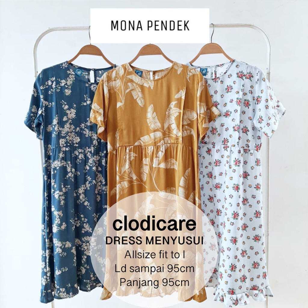 Dress Baju Hamil dan Menyusui Mona Pendek LD 100 big size jumbo xxl rayon katun Mamigaya
